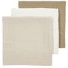 MEYCO Sand Gaasluiers 3-pack Offwhite/Soft /Taupe 70 x 70 cm