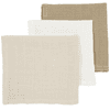 Meyco Bækkenklude Musslin 3-pak offwhite/greige/taupe 30 x 30 cm