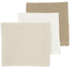 Meyco Rullekluter Musslin 3-pakning offwhite/greige/taupe 30 x 30 cm