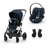 cybex GOLD Kinderwagen Balios S Lux Silver Ocean Blauw inclusief baby-autostoeltje Cloud G i-Size Plus Ocean Blauw en Adapter 