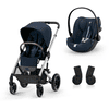 cybex GOLD Lastenrattaat Balios S Lux Silver Ocean Sininen ja turvaistuin Cloud G i-Size Plus Ocean Sininen ja lastenistuin Cloud G Plus Sininen. Adapter 