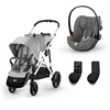 cybex GOLD K inderwagen Gazelle S Silver Lava Grey incl. Autostoel Cloud G i Size Lava Grey en adapter 