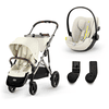 cybex GOLD i-Size Cochecito Gazelle S Taupe Seashell Beige incl. silla de auto Cloud G Plus Seashell Beige y adaptador