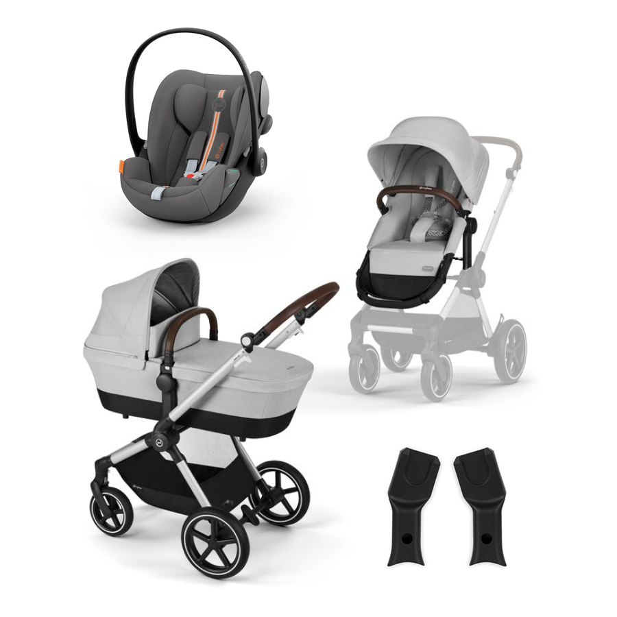 cybex GOLD Kinderwagen EOS Lux Lava Grey inkluisve Babyschale Cloud G iSize Plus Lava Grey Plus
