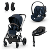 cybex GOLD Balios Silver Ocean i-Size Ocean Black Barnvagn S Lux Blue inklusive bilbarnstol Cloud G Plus Blue Base station Base G och adapter