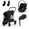 cybex GOLD Black Black i-Size Black Black Gazelle S barnevogn Moon inkludert Cloud G bilbarnestol Moon Base G basestasjon og adapter