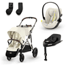 cybex GOLD i-Size Gazelle S Taupe Seashell Beige kinderwagen inclusief Cloud G baby-autostoeltje Plus Seashell Beige Base G basisstation en adapter