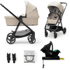 Kinderkraft Carrito de bebé Newly 4 in 1 Mink Pro Sand Beige + Base