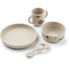 LIEWOOD Set pappa in silicone Vivi 4 pezzi safari sandy mix