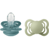 BIBS® Soother Supreme Island Zee/Sage silicone 0-6 maanden, 2 stuks.