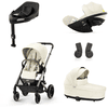 cybex GOLD Balios i-Size Barnevognsett S Lux Taupe Seashell Beige inkl. liggedel S Lux Seashell Beige, Cloud G Plus Seashell Beige Plus-bilbarnestol, adapter og Base G-basestasjon