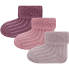 Ewer Babysocken 3er-Pack Rippe/Umschlag rosa 