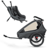 Qeridoo® Kidgoo 1 remolque de bicicleta para niños azul marino con asiento de coche infantil gris oscuro 2023
