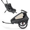 Steel Qeridoo® Kidgoo 2 lasten polkupyörävaunu harmaa lastenistuimella tummanharmaa 2023