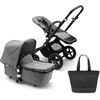 bugaboo Cameleon Black Cochecito 3 Plus Completo /Grey Melange incluye bolso cambiador Black 