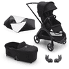 bugaboo Black Midnight Black Dragonfly Täydellinen lastenvaunusarja tarvikkeinee