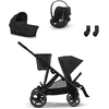 cybex GOLD Black Black Black i-Size Black Gazelle S barnevogn Moon inkl. Gazelle S barneseng Moon liggedel, Cloud G bilbarnestol Plus Moon Plus og Gazelle S adapter