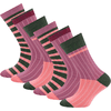 Ewers Socken 6er-Pack Rippe/Ringel pink