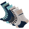 Ewers Socken 6er-Pack Rippe/Ringel beige/blau 