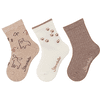 Sterntaler Lot de 3 chaussettes Animaux de la forêt beige chiné 