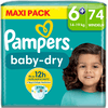 Pampers Baby-Dry bleer, størrelse 6+, 14-19 kg, maxipakke (1 x 74 bleer)