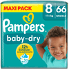 Pampers Baby-Dry bleer, størrelse 8, 17+kg, maxipakke (1 x 66 bleer)