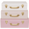 JaBaDaBaDo Mallette de rangement enfant rose, lot de 3