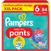 Pampers Large Dětské suché kalhoty, velikost 6 Extra , 14-19 kg, balení XXL (1 x 84 kalhot)