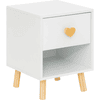 atmosphera Table de chevet enfant Amour bois blanc