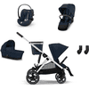 cybex GOLD Silver Ocean Ocean i-Size Ocean Silver Ocean Syskonpaket Gazelle S Blue inkl. barnvagnsdel S Cot Blue, Cloud G bilbarnstol Plus Blue Plus, S sittdel Blue och S adapter