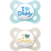 MAM Original Daddy Succhietto in silicone 2 pz. 0-6 mesi Ti amo blu