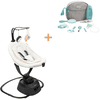 babymoov Babywippe Swoon Evolution Curl White inkl. Gratis Babypflege-Set Smokey aqua