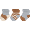 LÄSSIG Chaussettes éponge enfants pack de 3 bleu clair caramel