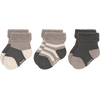 LÄSSIG Chaussettes en éponge pour enfants, paquet de 3, anthracite taupe