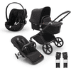 bugaboo Fox Black Midnight Black i-Size Black Barnevogn Cub med liggedel og sæde / inkl. cybex GOLD Cloud G babyautostol Moon og adapter