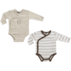 JACKY Changing romper 2-pack beige/wit