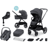 Kinderkraft Kombikinderwagen NEA 2 in 1 deep gray inkl. MAXI COSI Babyschale Pebble S Tonal Graphite und Basisstation FamilyFix S Black