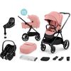 Kinderkraft Pebble Black FamilyFix Passeggino NEA 2 in 1 rosa cenere con seggiolino auto MAXI COSI S Tonal e stazione base S Black 