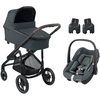 MAXI COSI Essential Pebble Carrozzina Plaza Plus Graphite con seggiolino auto per bambini S Tonal Graphite e adattatore per bambini Black 