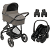 MAXI COSI Kombikinderwagen Plaza Plus Twillic Truffle inkl. Babyschale Pebble S Tonal Black und Adapter Baby Black