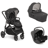 Joie Kinderwagen Versatrax Shale inklusive Babywanne Ramble XL Shale und Babyschale i-Snug 2 Shale