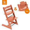 STOKKE® Tripp Trapp® Hochstuhl Buche Terracotta + gratis Baby Set V2 Terracotta