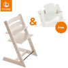 STOKKE® Tripp Trapp® Hochstuhl Buche whitewash + Gratis Baby Set V2 weiß