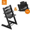 STOKKE® Tripp Trapp® Hochstuhl Oak schwarz + Baby Set V2 schwarz