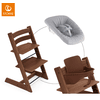 STOKKE® Mega Tripp Trapp® Set Hochstuhl Oak Warm Brown inkl. Newborn Set™ Grey und Baby Set V2 Warm Brown