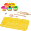 roba x Play-Doh Starterset - 3D-Kreativmatte, Holzwerkzeuge, 6 Knetdosen