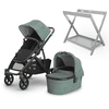 UPPAbaby Kinderwagen Vista V3 Gwen Green Melange inklusive Babywannen Ständer Grey