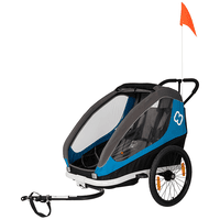 Qeridoo® Remorque de vélo enfant Qupa 2 Grey attelage cale-tête