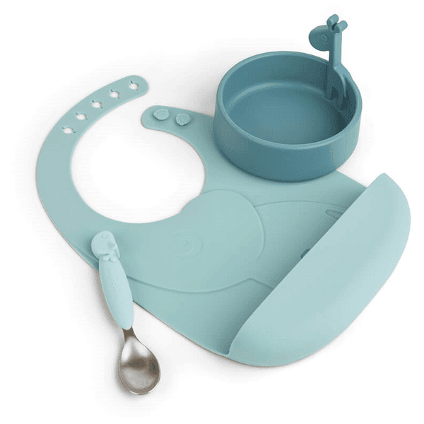 Done by Deer™ Geschirr-Set Peekaboo first meal Deer friends in blau