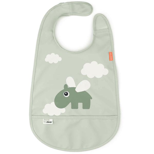 Done by Deer ™ Babero con velcro Happy clouds verde